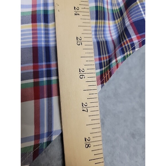 Ralph Lauren Shirt Mens 3XLB Big Button Blue Red Plaid Classic Preppy Dad Cotton - Picture 10 of 11